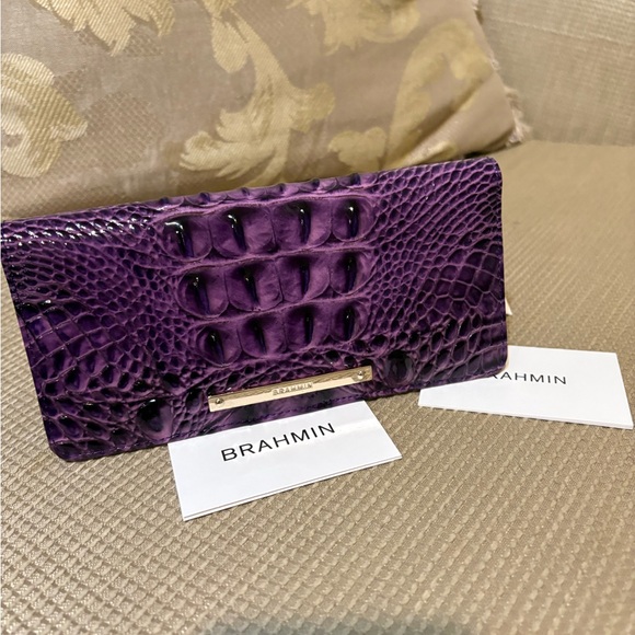 Brahmin Ady Purple Melbourne Genuine Leather Wallet - Picture 2 of 7